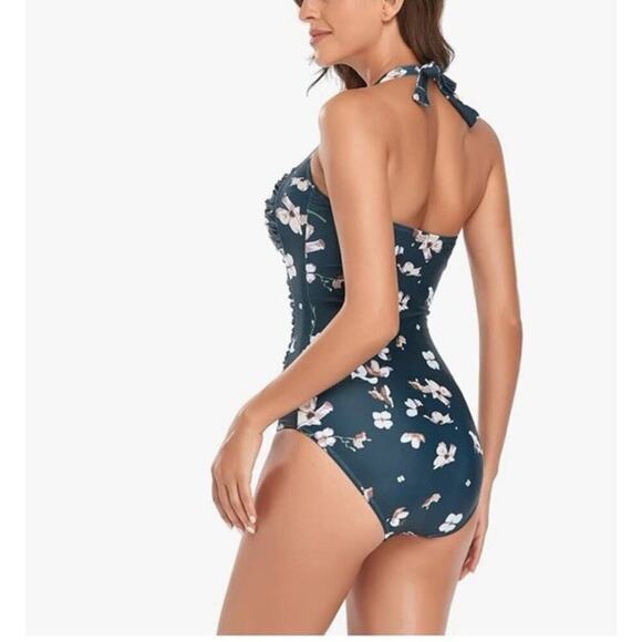 NWT Smismivo Swimwear Halter One Piece Medium Slimming Tummy Control Swimsuit - Picture 12 of 13